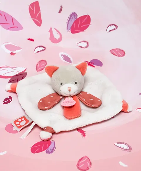Mini Doudou Chat Corail 20 Cm