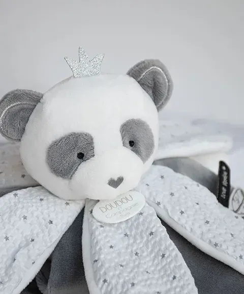 Doudou Petales Panda Gris Attrape Reves 26 Cm