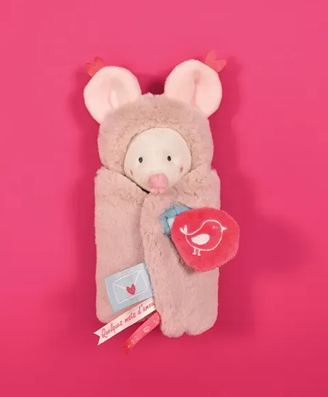 Product Doudou Souris Blanche Avec Cape Papillotte 3 En 1 Image