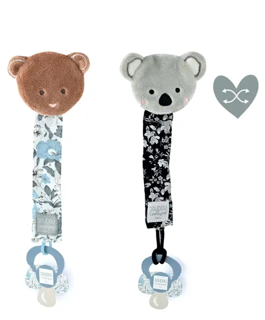Product Attache Tetine Ours Ou Koala Bohaime Bleu Noir Image