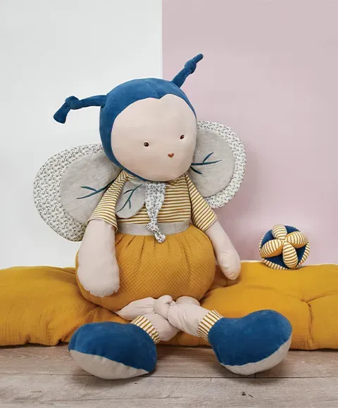 Product Peluche Geante Pollen Labeille En Coton Bio 90 Cm Image
