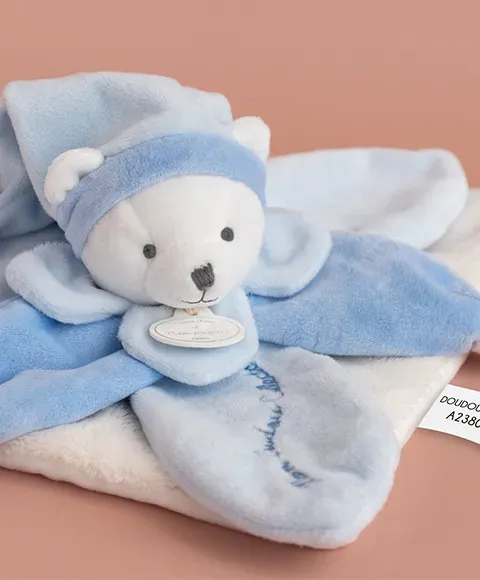 Product Doudou Plat Ours Collector Bleu 24 Cm Image
