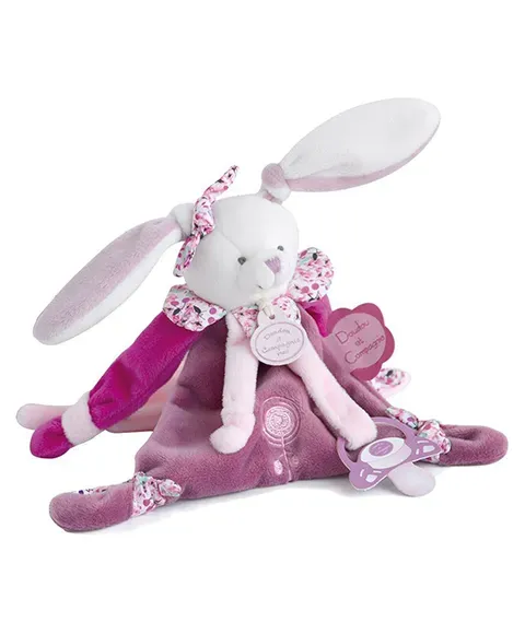 Product Doudou Attache Sucette Cerise Le Lapin Rose 17 Cm Image